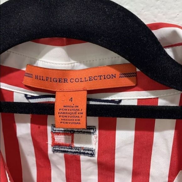 HILFIGER COLLECTION GINGHAM STRIPE SHIRT DRESS - Picture 6 of 6